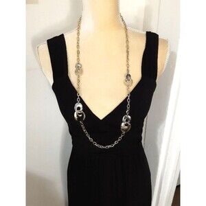 Chico’s Silver Gold Tone 36" Chain Necklace Two Tone Link Statement